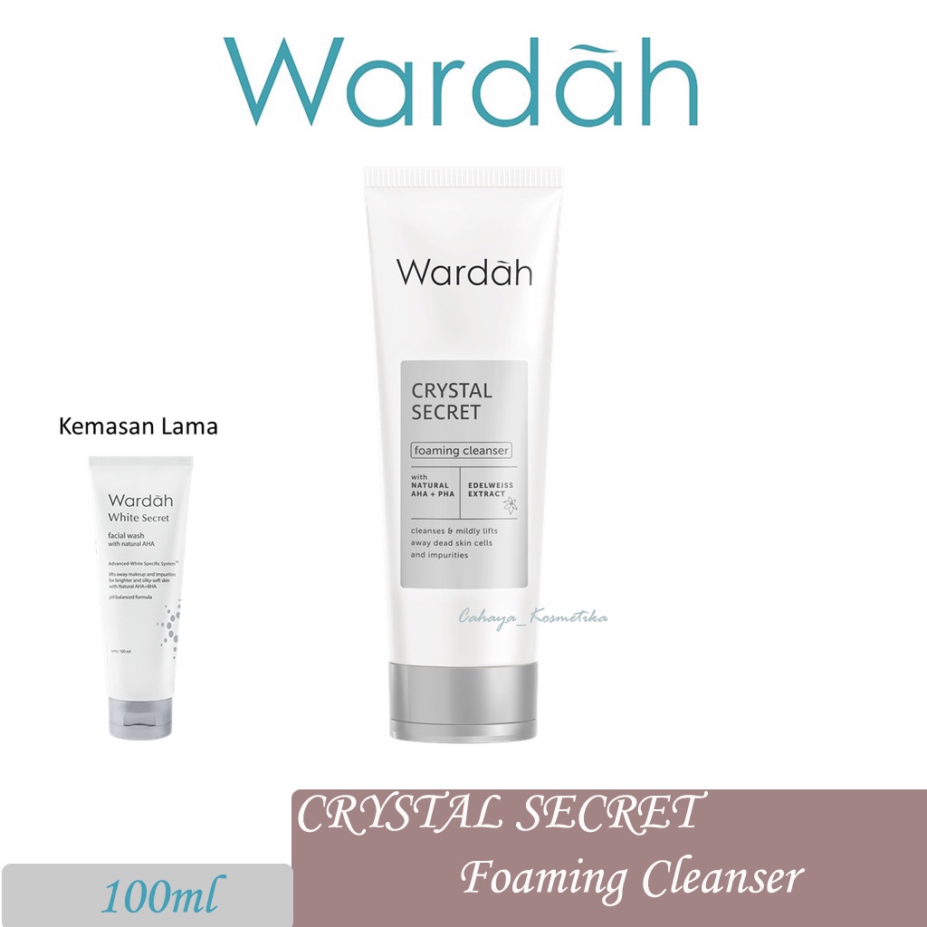 Wardah Crystal Secret Foaming Cleanser AHA + PHA 100ml - Pembersih Wajah - Sabun Wajah - Wardah Pemb