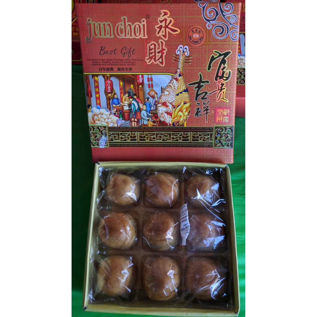 

Moon Cake - Kue Bulan Premium Tan Huang Shu Su Telur Asin Jun Choi Singkawang isi 9 pcs