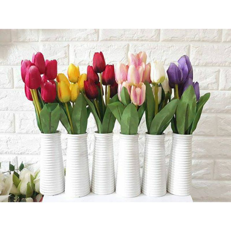 Jual Bunga Tulip Vas Ulir Melamin Bunga Plus Vas Shopee Indonesia