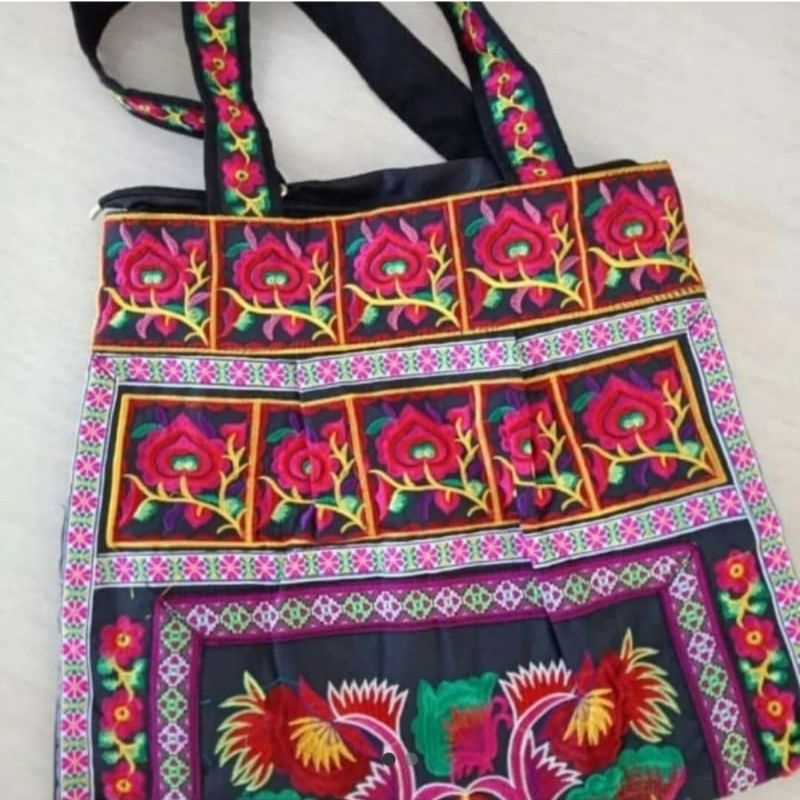 Tas bordir corak bangkok besar