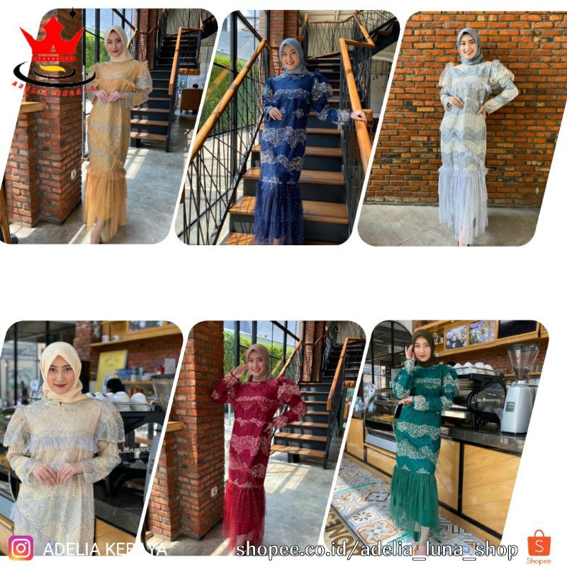 PB&gt; CANTIK BANGEET!!! GAMIS TULLE BORDIR FASHION / GAMIS RANA-RANI / BAJU GAMIS OUTFIT PESTA WISUDA