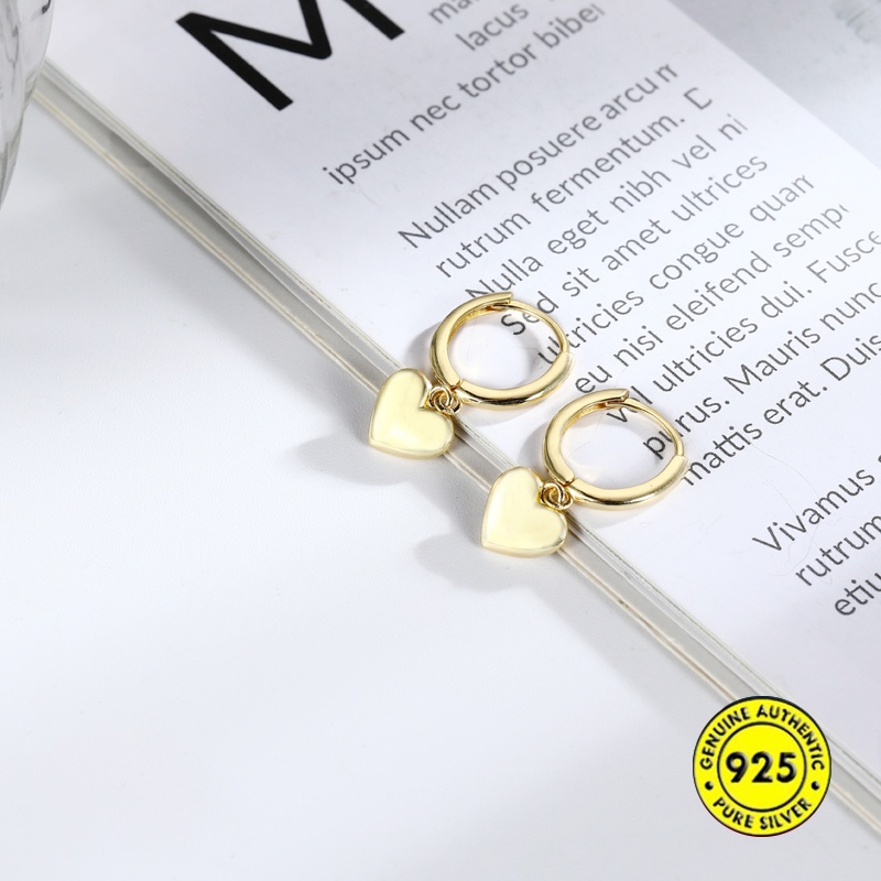 Anting Tusuk Sterling Silver 925 Model Hati Untuk Wanita