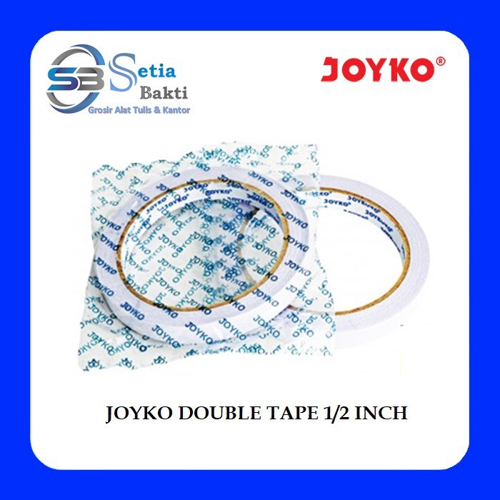 

JOYKO Double Tape 1/2 Inch - Perekat 2 Sisi 12 mm x 15 Yard - 1 Pcs