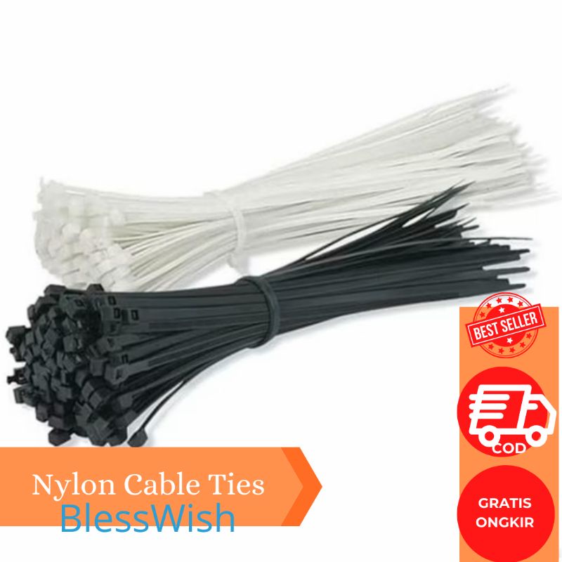 Kabel Ties 2.5x200 isi 100pcs,Nylon Cable Ties