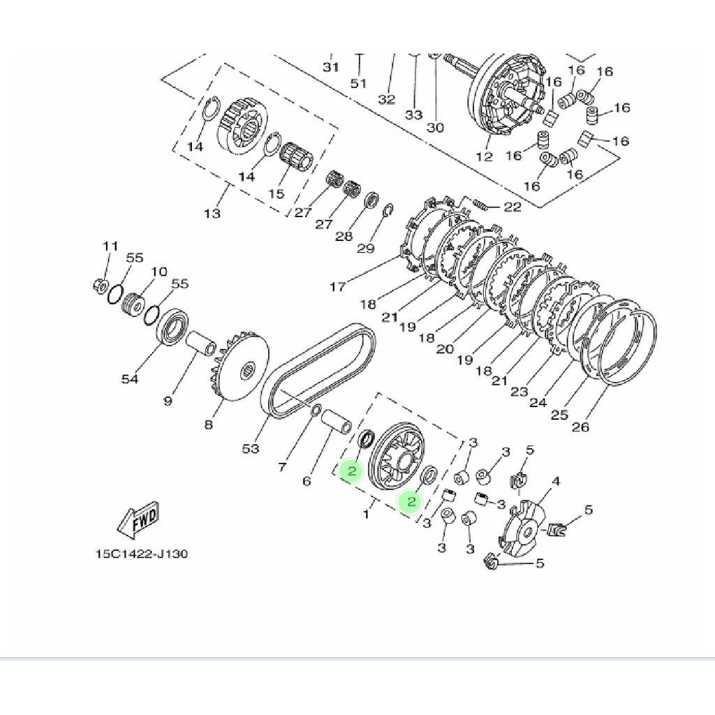 SIL SEAL RUMAH ROLLER ROLER CVT YAMAHA LEXAM PNP MIO LAMA SPORTY SMILE SOUL FINO KARBU ORIGINAL YGP 93101-21807