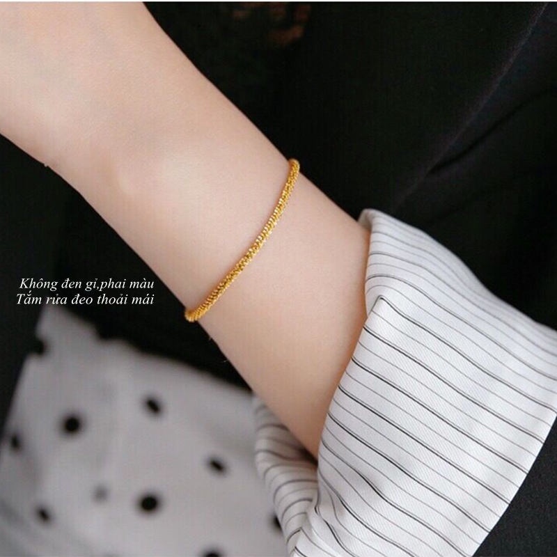 bracelet Emas 18k simple gelang titanium anti karat dan anti luntur perhiasan wanita