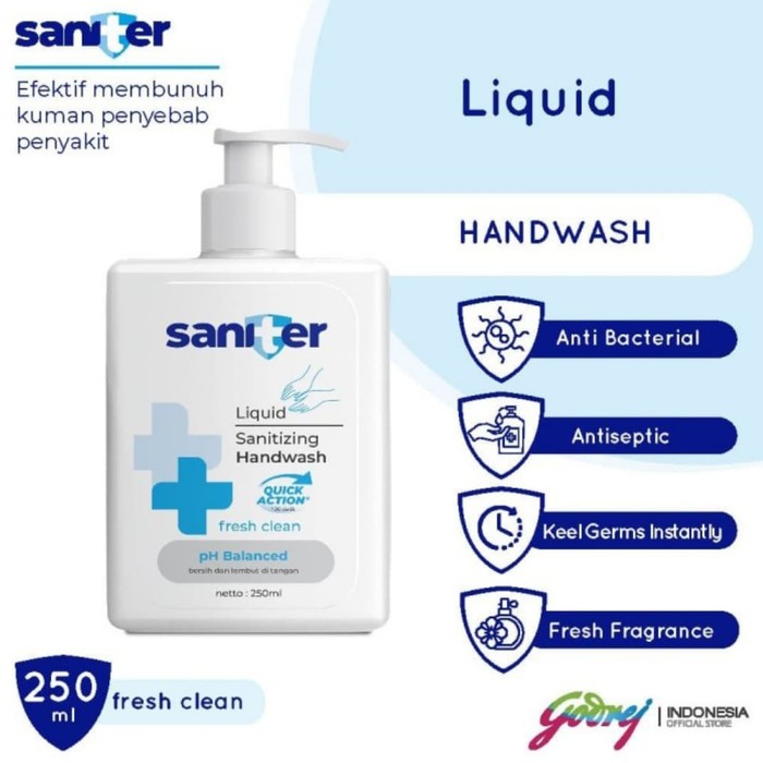 Saniter Hand Wash Fresh Clean Pump 250ml