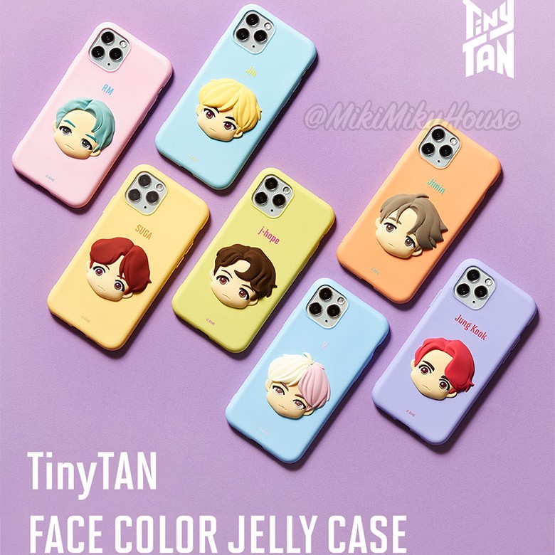 OFFICIAL TINYTAN Face COLOR Jelly CASE Clear MIRROR JELLY Hard CASING HP BTS BT21 ORI KOREA IPHONE