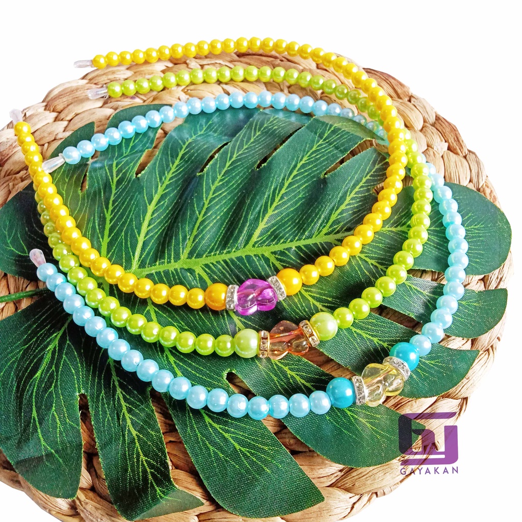 Isi 6 Pcs Bando Mutiara Mote Sintetis Mutiara MultiWarna