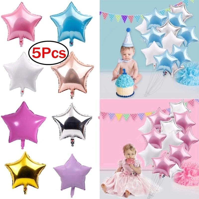 5Pcs Balon Foil Helium Bentuk Bintang Warna  Pink  Ukuran 18  5Pcs Balon Foil Helium Bentuk Bintang Warna  Pink  Ukuran 18