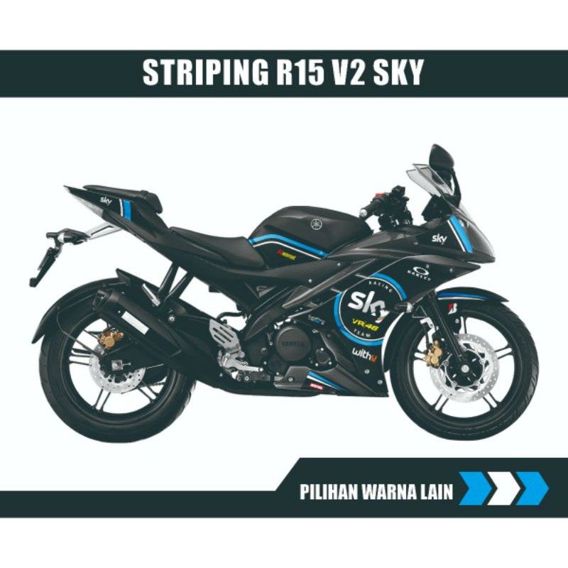 Striping Decal Yamaha R15 V2 Stiker Variasi Motif Sky