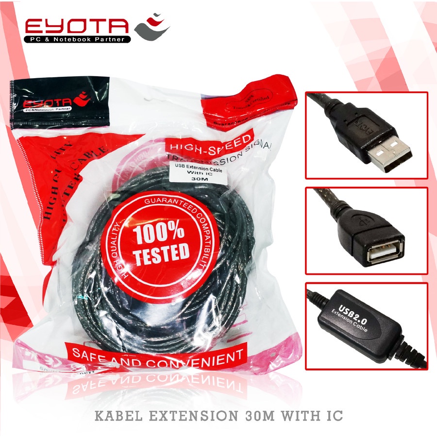 Kabel Usb 2.0 Extension EYOTA 30m with IC