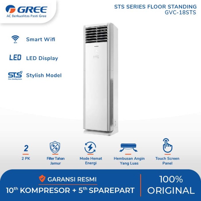 GREE AC Floor Standing 2PK GVC-18STS R32 Wifi Connection 1 Phase