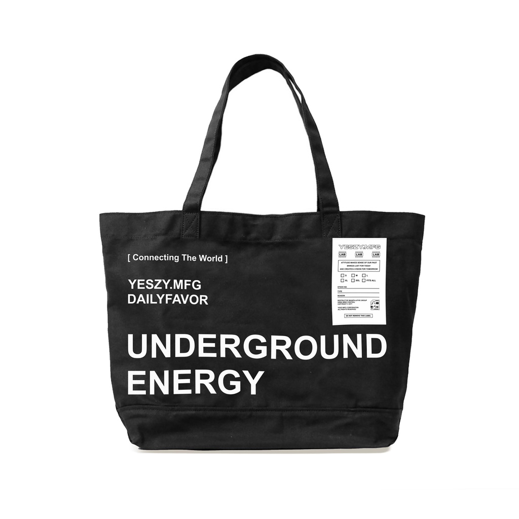 YESZY.MFG X DAILYFAVOR Underground Energy Black Totebag