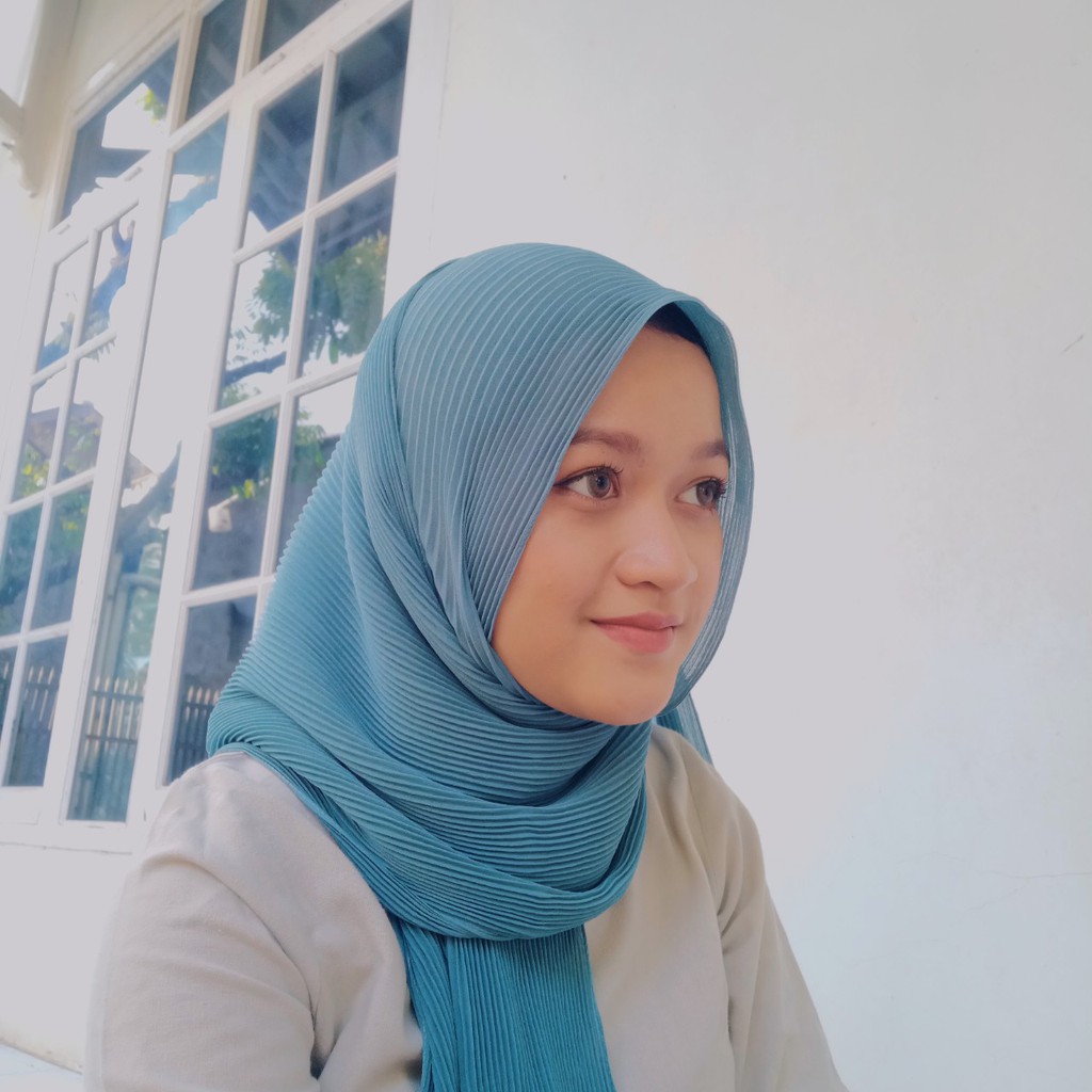 Pashmina Plisket TOSCA BLUE Full Premium