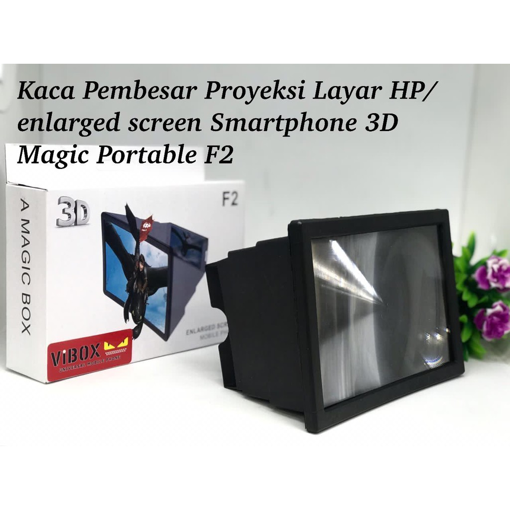 Kaca Pembesar Proyeksi Layar HP VIBOX F2 3D Enlarge Screen MOBILE PHONE CINEMA