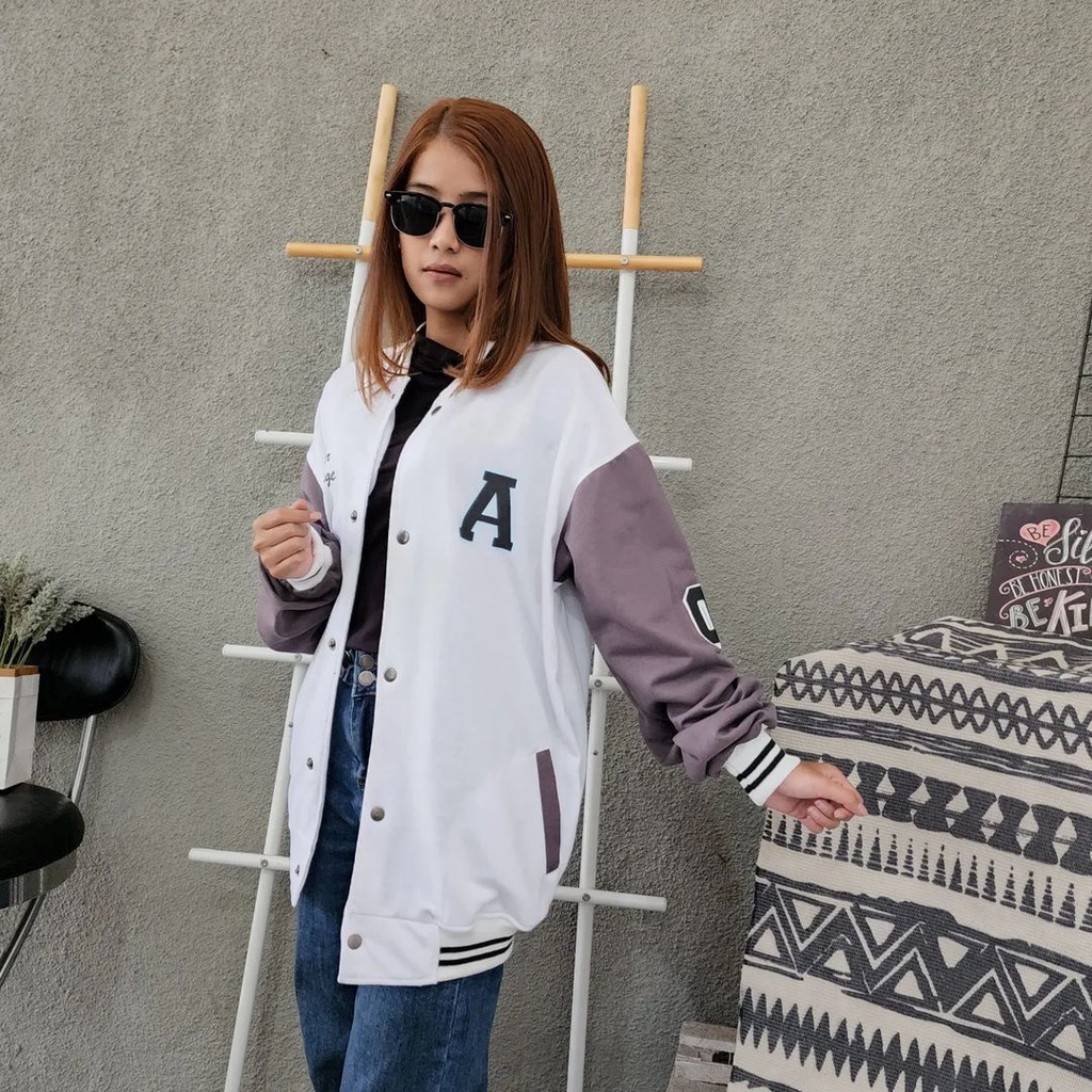 A EVER BASEBALL 2XL 3XL Varcity Jacket Oversize | Unisex Jacket Fashion Terkini Korean Style