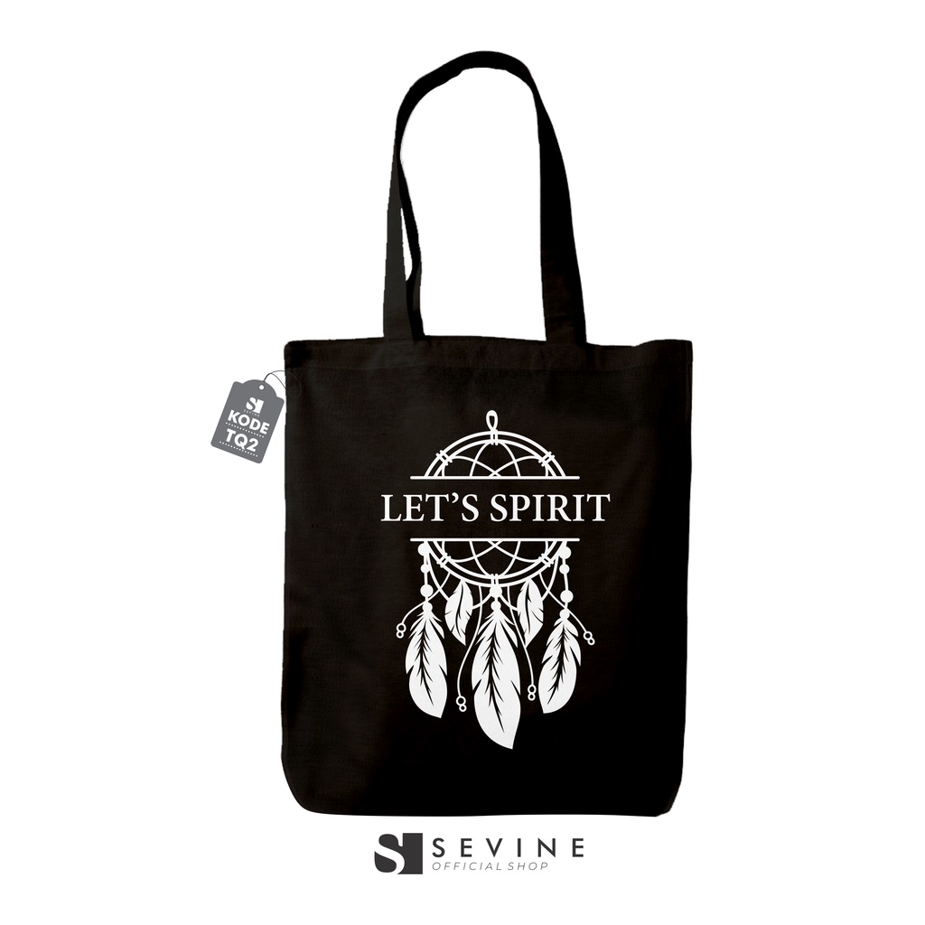 Sevine Totebag Tas Wanita Tote bag Resleting Girl Quotes Black Series Hitam - TQ2