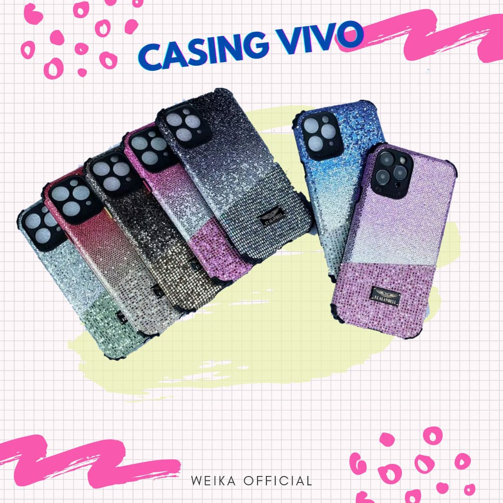 Casing Glitter Disco Vivo Y17/Y15/Y12/Y12i/Y11 Glamor Bling Bling Disko Weika COD