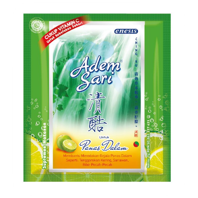 

Adem Sari Ching Ku Sachet 7 Gram / Obat Pereda Panas Dalam / Obat Sariawan