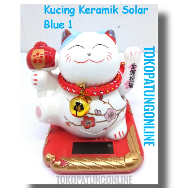 kucing maneko keramik solar Blueice 1