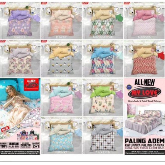 ❤ IJN ❤ Sprei all new My love ukuran 160x200 T30 motif terlaris