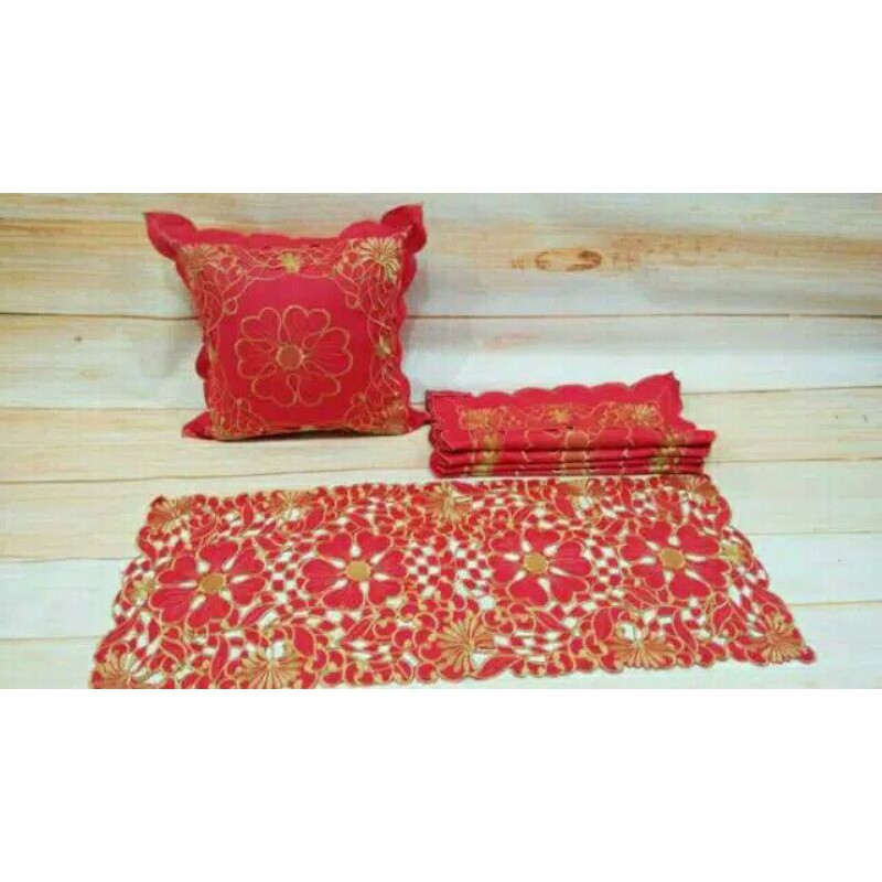SARUNG BANTAL KURSI TAMU FULL BORDIR Kerancang 1 SET