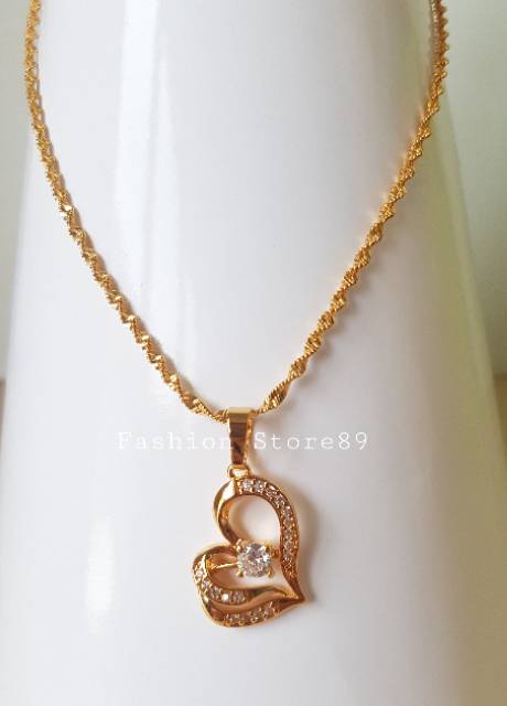 Fashion lapis emas love perhiasan xuping kalung love xuping import lapis emas 18k