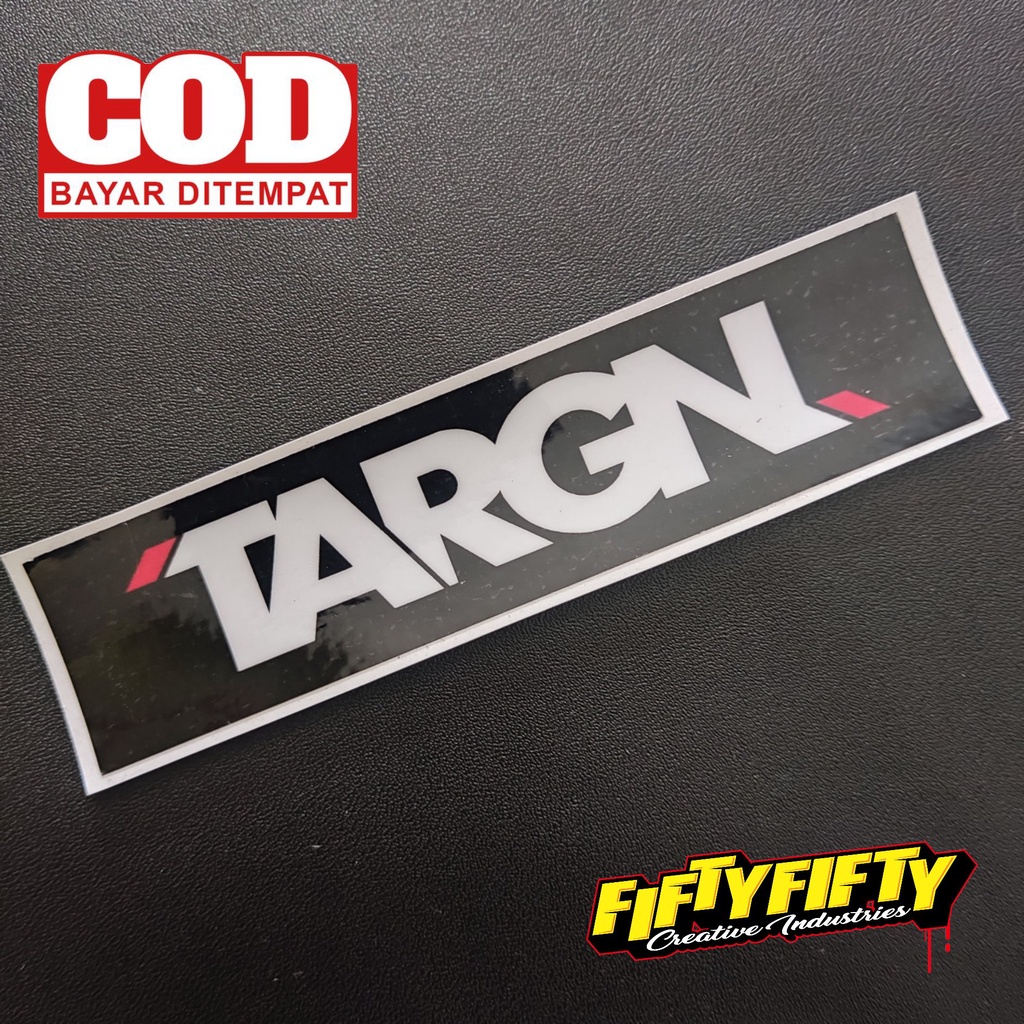 Stiker Print Cut TARGN TEAM AROGAN Model 03 Stiker Printing Laminasi Glossy Tahan Air Stiker Motor Mobil Helm Sudah Membentuk Pola Desain