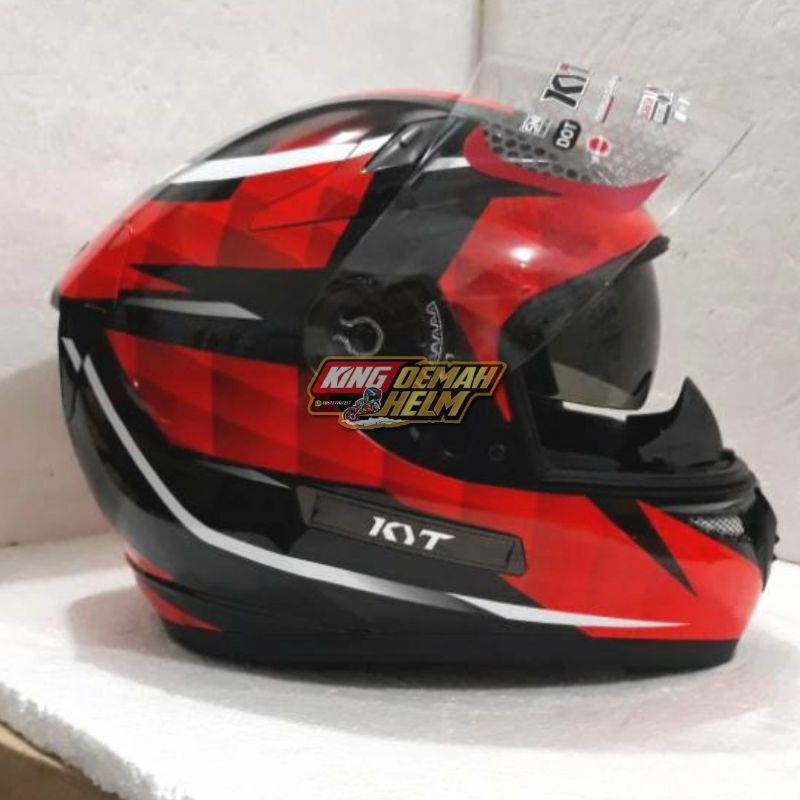 HELM KYT K2 RIDER DIAMOND BLACK RED 2 VISOR HELM FULLFACE DOUBLE VISOR KYT K2RIDER DIAMOND MURAH ORI