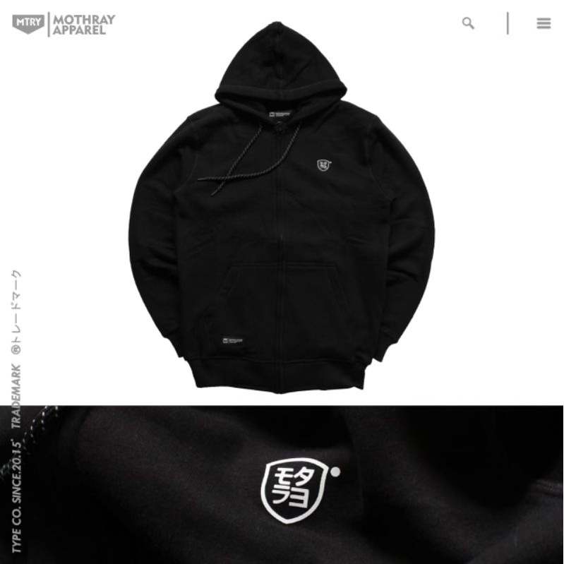 ZIPPER HITAM - MOTHRAY JPN