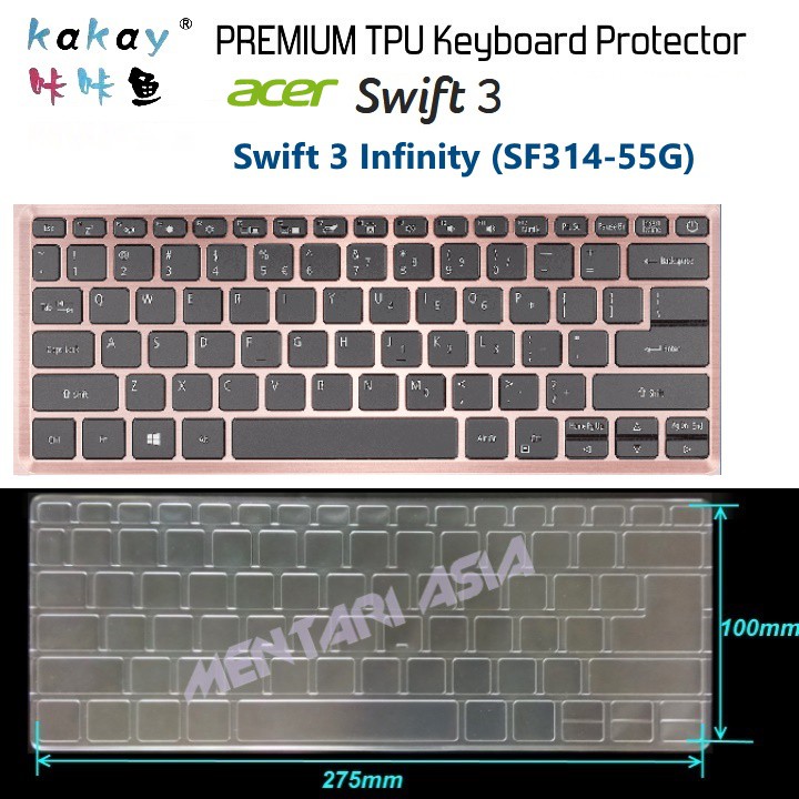 Keyboard Protector ACER Swift 3 Infinity SF314-55G - KAKAY Premium TPU Clear