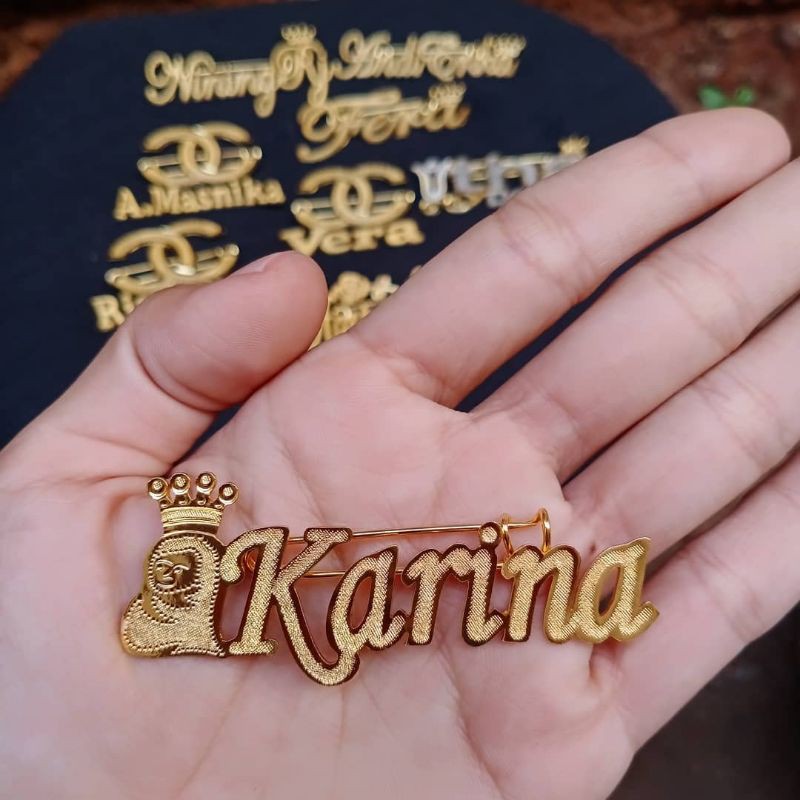 bros nama /bros custom /Grosir bros nama /kilang brooch nama /bros ukir nama /bros tempah nama-2