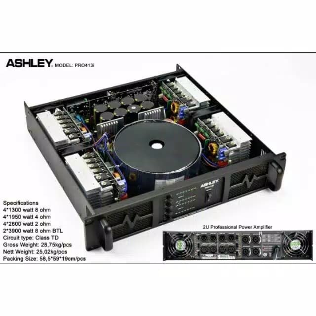 Power Ashley PRO 413i Original Amplifier Class TD 4 Channel