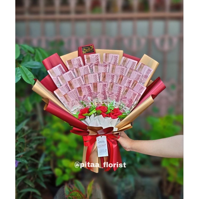 Buket Uang Custom / Bucket Uang Asli / Hadiah Wisuda / Hadiah Ulang Tahun