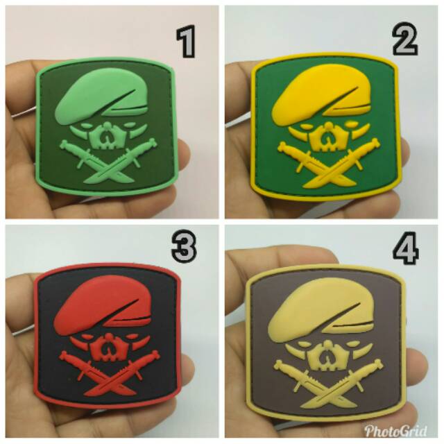 Patch rubber patch skull baret