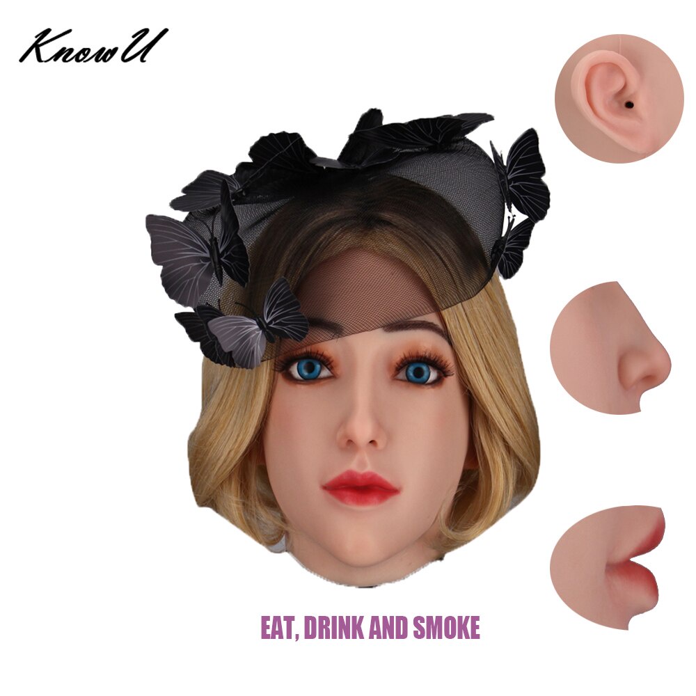 PREORDER Knowu Realistis Femalemask Topeng Kepala Silikon WANITA Tutup Kepala Tukar Pakaian