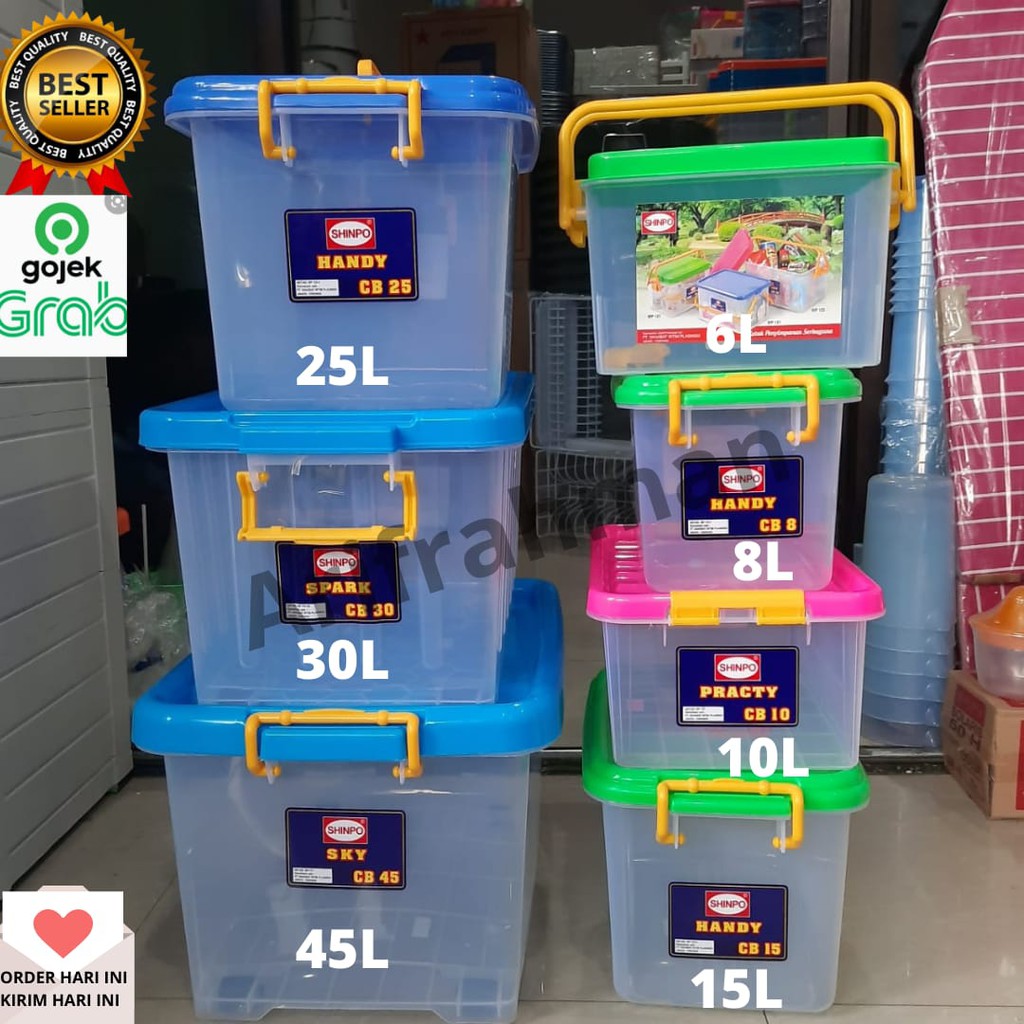 SALE!! CONTAINER BOX SHINPO 6-8-10-15-17-24-25-30-45 LITER KONTAINER BOX TEMPAT PENYIMPANAN BARANG BOX MURAH