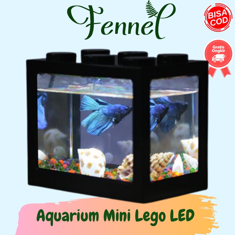 Aquarium Mini Lego Block Dengan Lampu LED TOP5