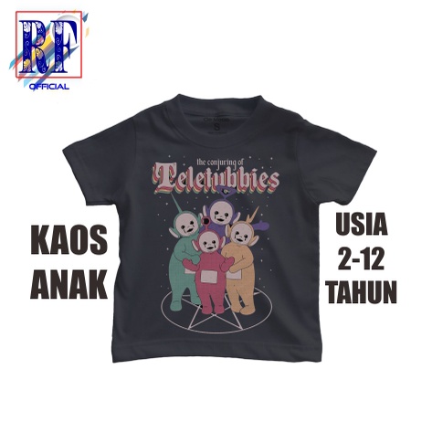 Kaos baju anak THE CONJURING OF TELETUBBIES / BONEKA t-shirt oversize lokal t-shirt hitam baju anak 