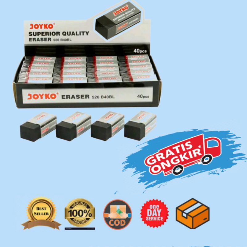 

PENGHAPUS JOYKO ERASER STIP PENSIL KECIL HITAM PUTIH 526 B40BL