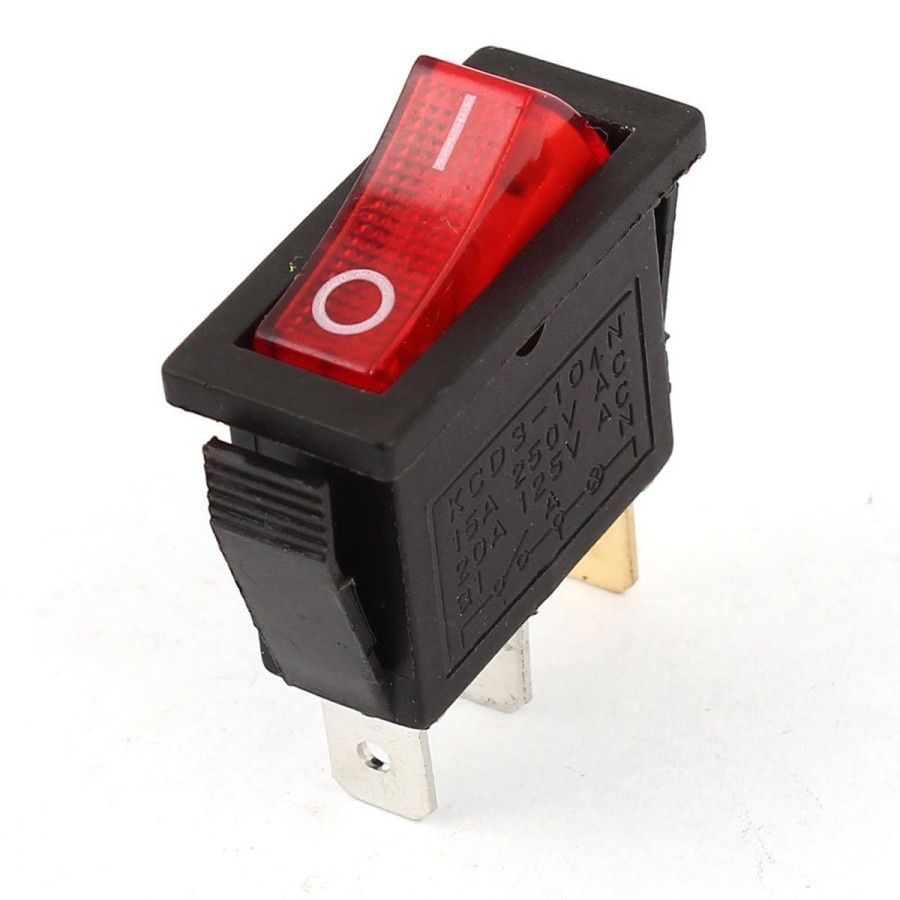 Saklar Switch Tanggung 3 Pin On Off + Lampu / Rocker Switch Gepeng