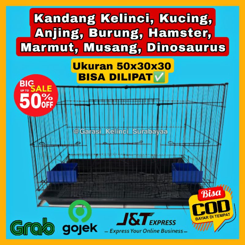 GPSS- Kandang Besi Lipat 50x30x30 Kandang Kucing Kandang Kelinci Kandang Anjing Kandang Hamster Kandang Burung Kandang Marmut Kandang Musang Kandang Hewan Kandang Kayu Kandang Ayam Kandang Stainless Kandang Tingkat Kandang Lipat Kandang Guine Pig