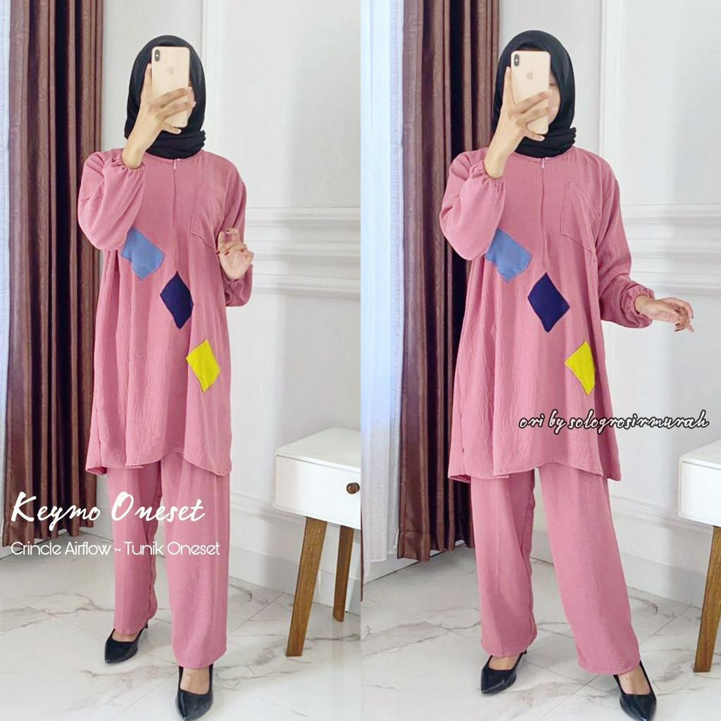SETELAN KEYMO CRINCLE AIRFLOW// SETELAN TUNIK