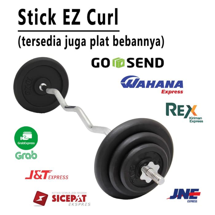 Stick Bar Ez Curl Lekuk Barbell Lengkung