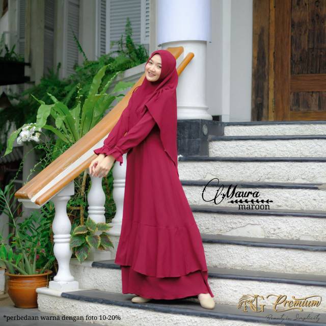 Gamis Maura basic polos sederhana by Nararya grosir premium