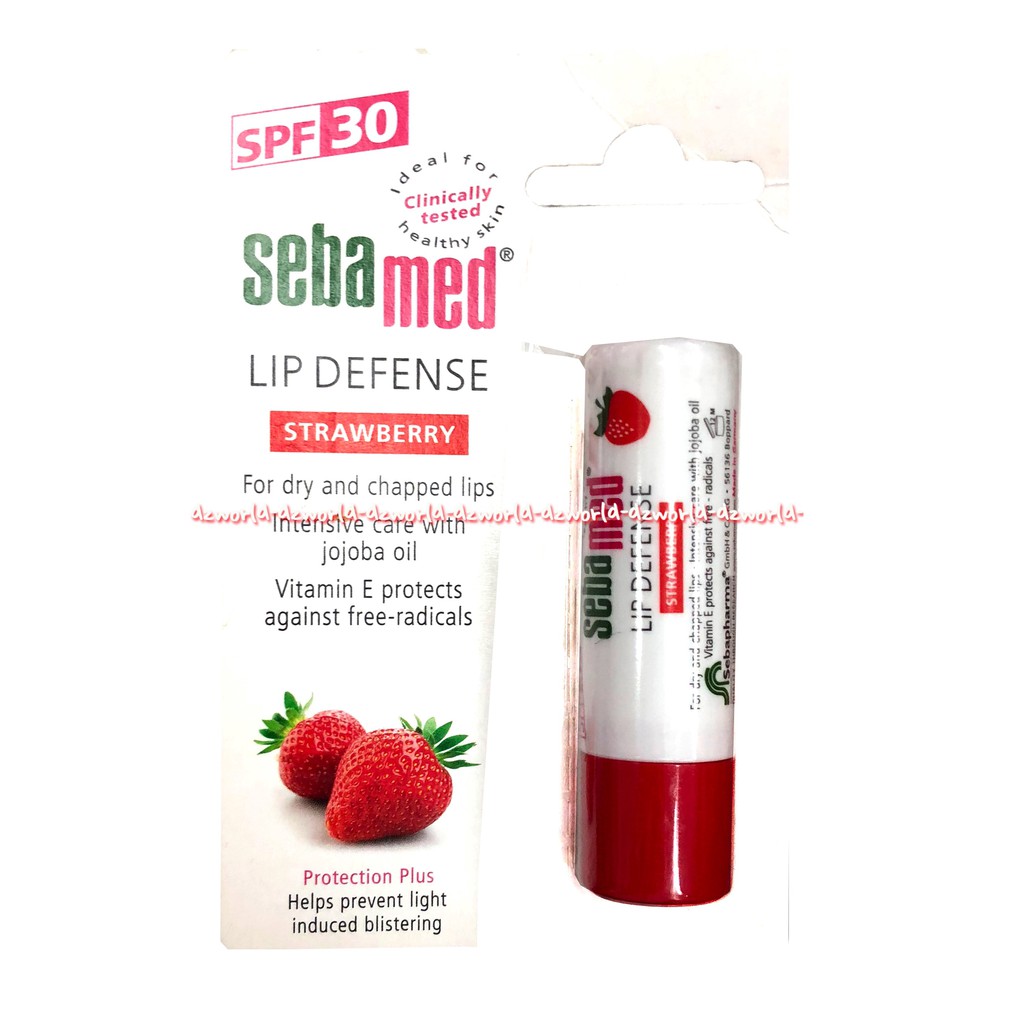 Sebamed Lip Defense Tripple Protection Strawberry SPF 30 Lip Gloss Seba Med Lipgloss Untuk BIbir Lembut