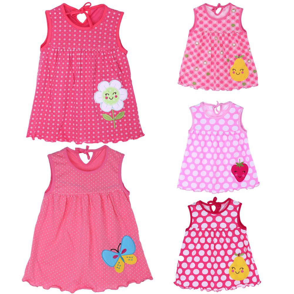 Dress Katun Murni Lengan Pendek Gambar Kartun