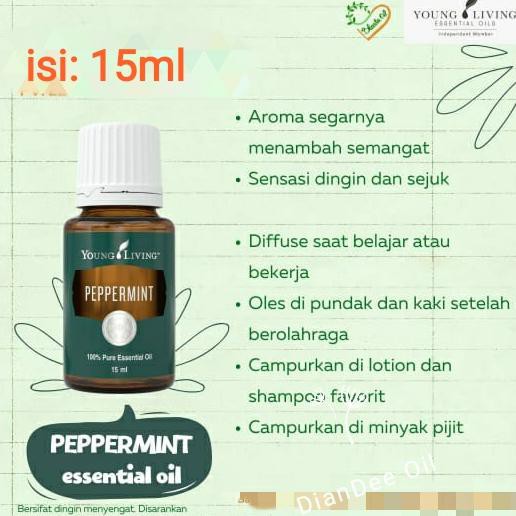 Young Living Essential Oil, Pepermint Oil Isi: 15Ml Monica.Official.Id