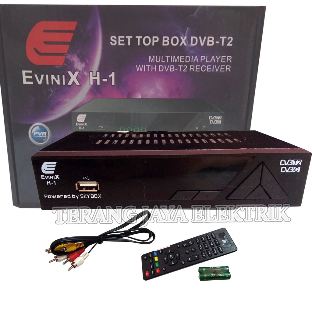 Stb Set Top Box Tv Digital Evinix H 1 Dvb T2 Terbaru Dari Skybox Kabel Hdmi Shopee Indonesia